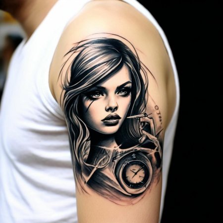 Эскиз тату девушка