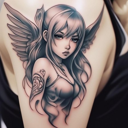Тату девушка ангел