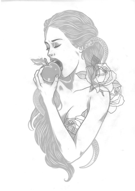 Тату ева с яблоком