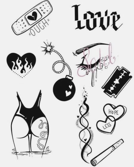 Мелкие татушки эскизы