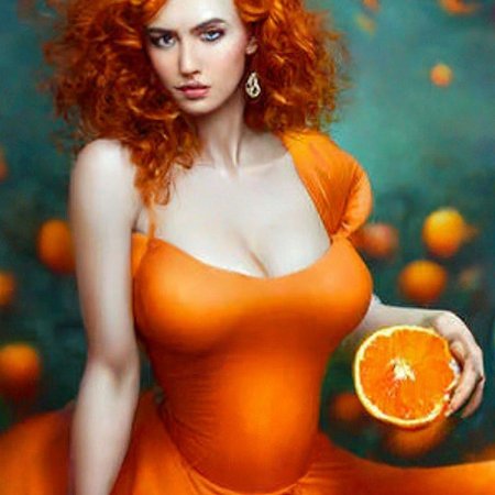 В оранжевом