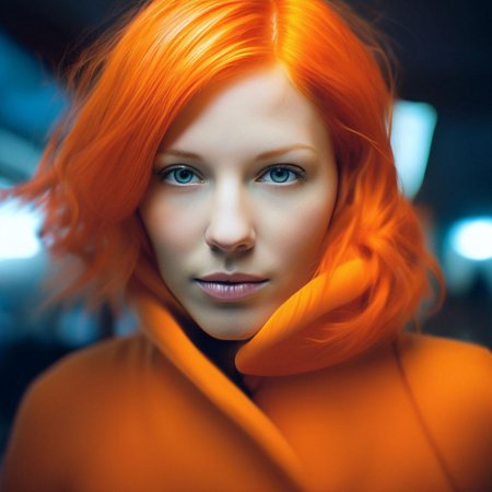 В оранжевом