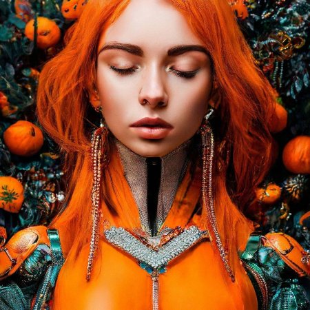 Девушка с оранжевыми волосами