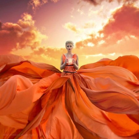 Оранжевое платье