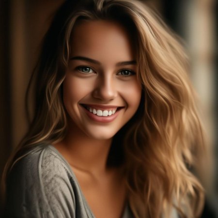 Улыбается девушка