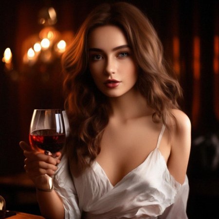 Девушка с вином