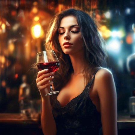 Девушка с вином