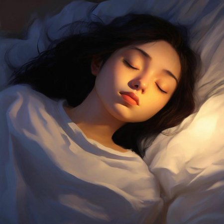 Спящая девушка арт