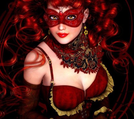 Девушка в карнавальной маске