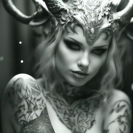 Девушка с рогами