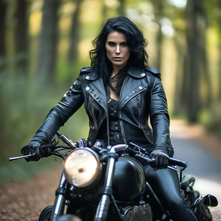 Красивая девушка на мотоцикле