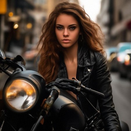 Девушка байкерша