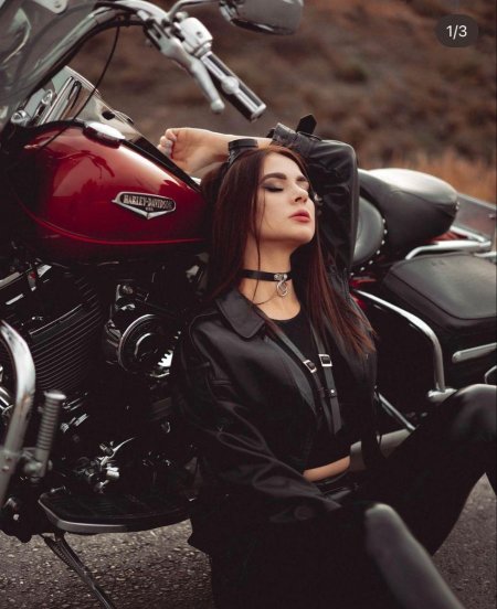Фотосессия с мотоциклом девушка