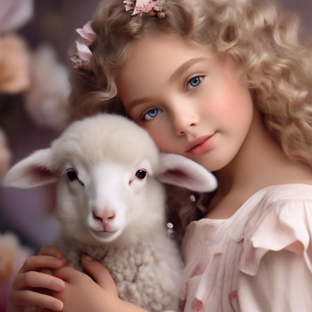 Девушка с овечкой