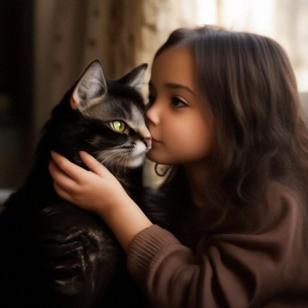 Девочка и кот