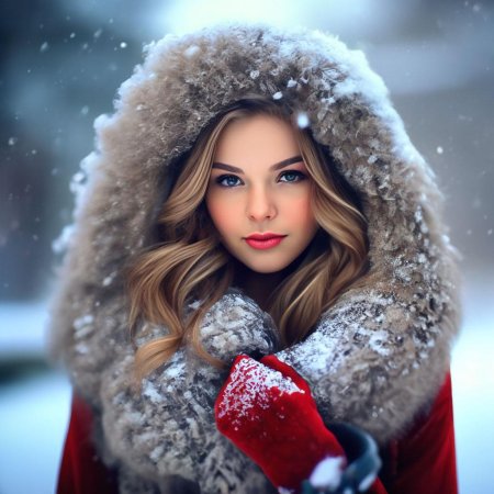 Красивая девушка зима