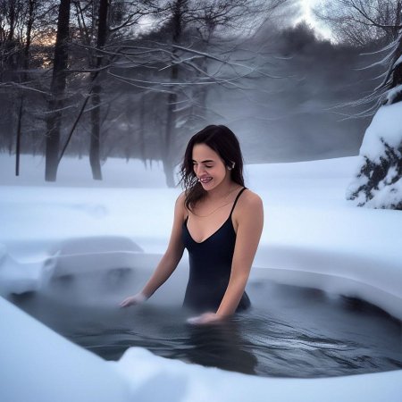 Девушки купаются в проруби