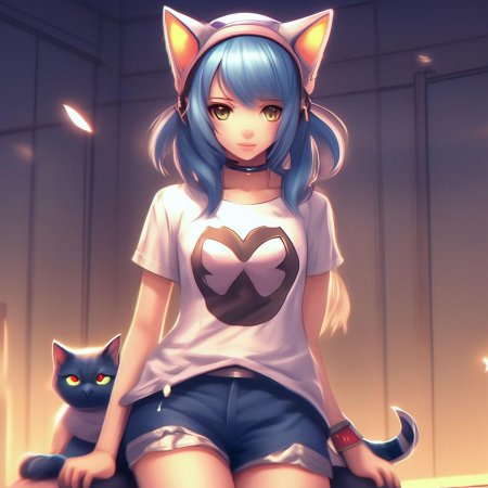 Девушка кошка аниме