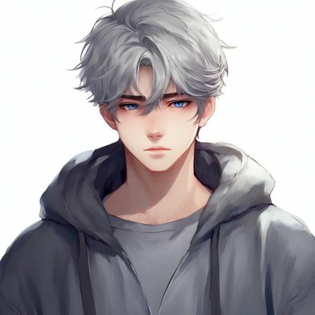 Аниме парень с белыми волосами