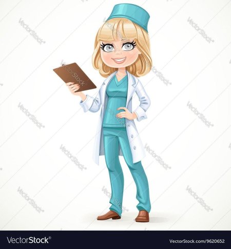 Мультяшные девочки в мед халате