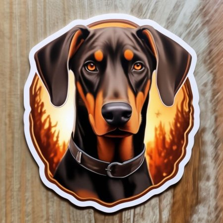 Доберман стикер