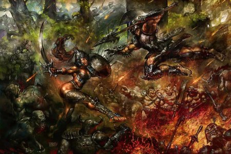 Бой фэнтези арт