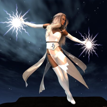 Девушка маг в позе