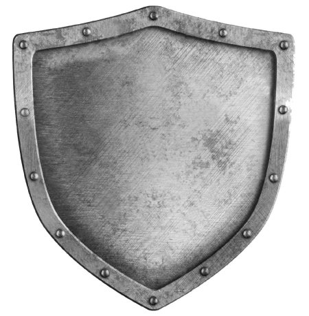 Металлический щит рыцаря