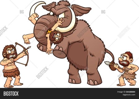 Человек верхом на мамонте