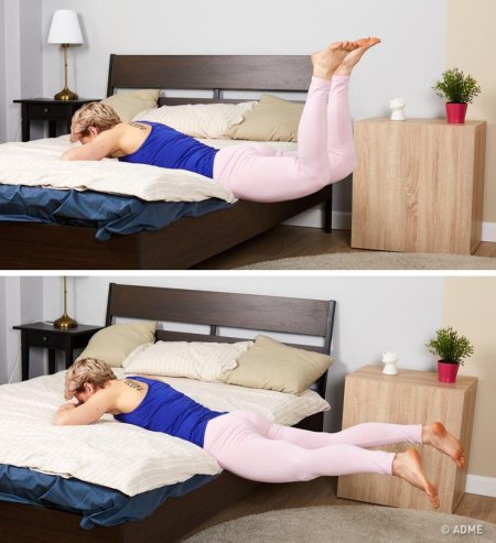 Занятия для похудения лежа на кровати