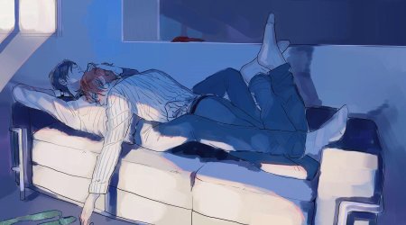 Спящий аниме парень