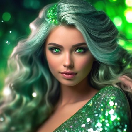 Красивая девушка с зелеными глазами