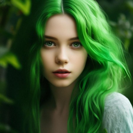 Девочка с зелеными волосами