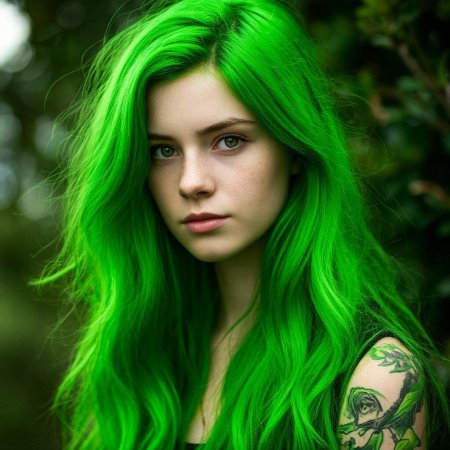 Девушка с зелёными волосами