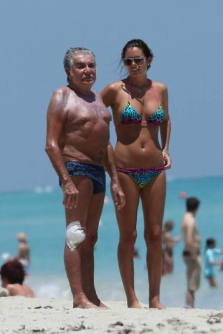 Роберто Кавалли и модель Лина Нильсон