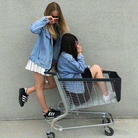 Подруги в тележке