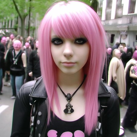 Розовая челка