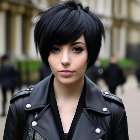 Брюнетка с короткими волосами