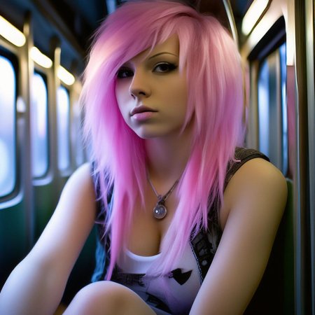 Эмо с розовыми волосами