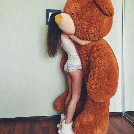 Девушка с мягкой игрушкой