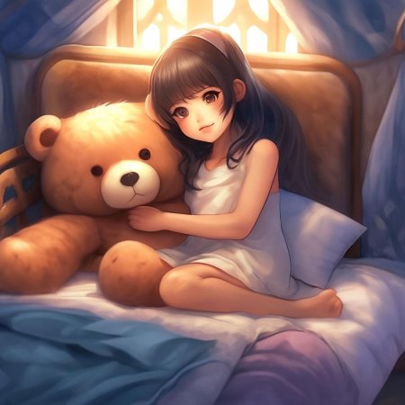 Девочка с плюшевым мишкой