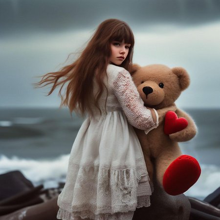 Девушка с плюшевым мишкой