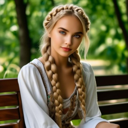 Девушка с длинной косой