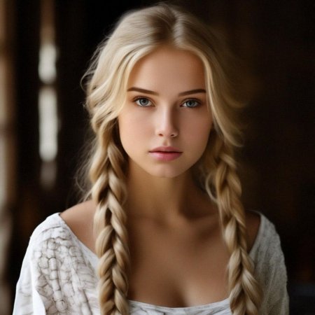 Блондинка с косой