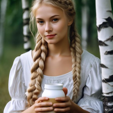 Русская красавица с косой