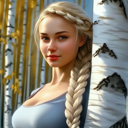 Девушка с косами