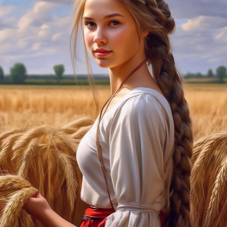 Девушка с длинной косой