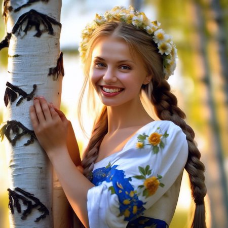 Русская красавица с косой