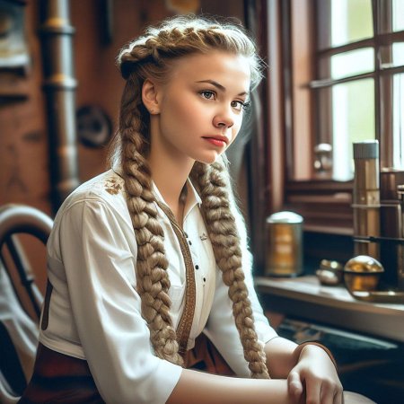 Девушка с длинной косой