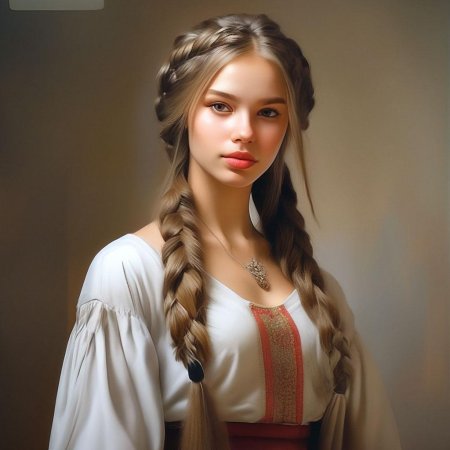 Девушка с длинной косой